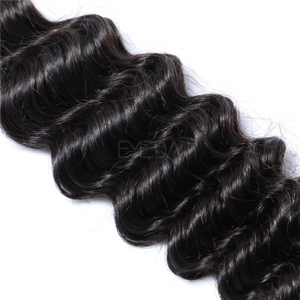 Brazilian Human Hair Bundles Natural Black Deep Wave Large Stock Hair Weaves  LM046